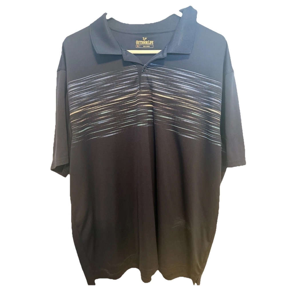 Men's Outdoor Life Blue Striped Polo XL